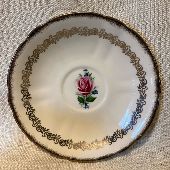 Vintage Windsor Bone China Tea Cup & Saucer Roses with Silver Accents - Picture 5 of 9